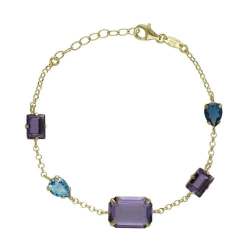 Balance gold-plated crystal bracelet with purple crystal