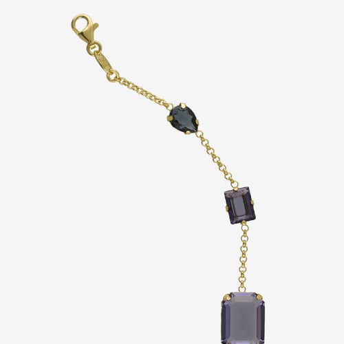 Balance gold-plated crystal bracelet with purple crystal