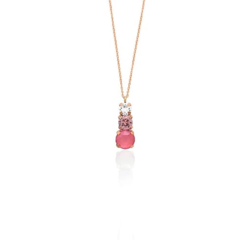 Aura circles light coral necklace in rose gold plating in gold plating