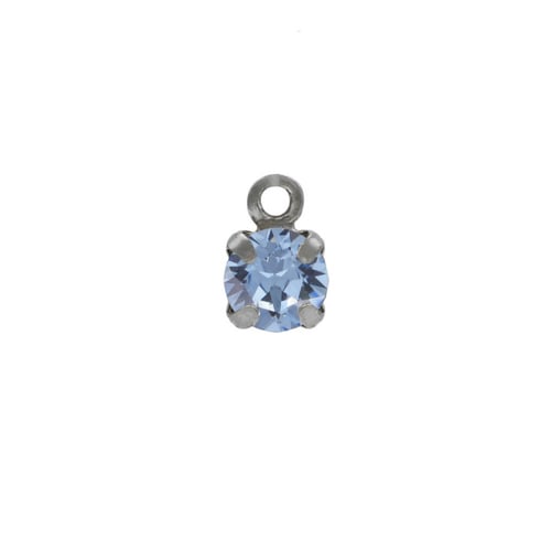 Charming stone light sapphire charm in silver