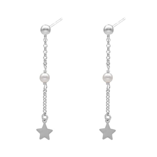 Vera star crystal hoop earrings in silver