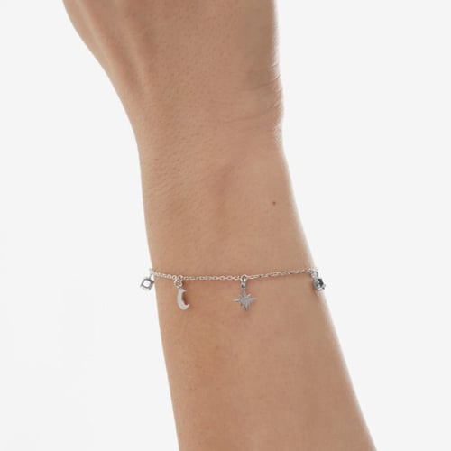 El Firmamento moon denim blue bracelet in silver