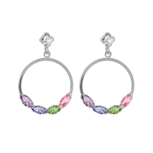 gold-plated earrings multicolour in circle shape