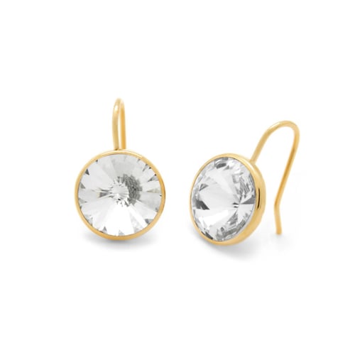 Basic crystal earrings in gold plating