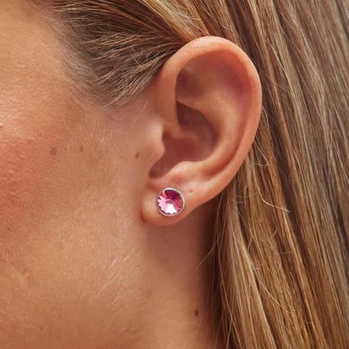 Basic rose earrings in silver