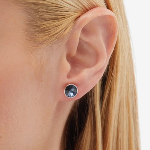 Basic denim blue earrings in silver