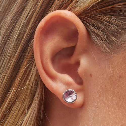 Basic light amethyst earrings in silver