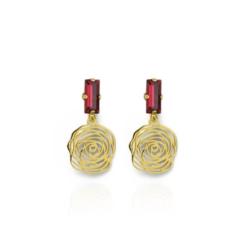 Scarlet flower scarlet earring in gold plating