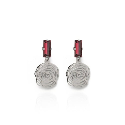Scarlet flower scarlet earring in silver