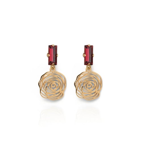 Scarlet flower scarlet earring in rose gold plating