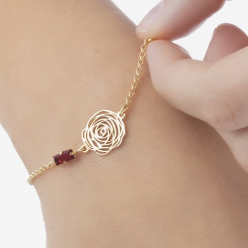 Scarlet flower scarlet bracelet in gold plating