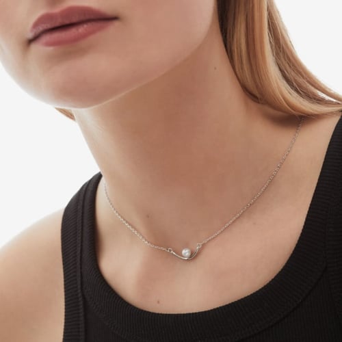 Perlite pearl necklace in silver