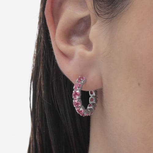 Jade crystals rose earrings in silver