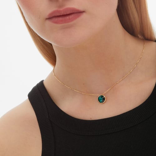 Basic emerald emerald necklace in gold plating
