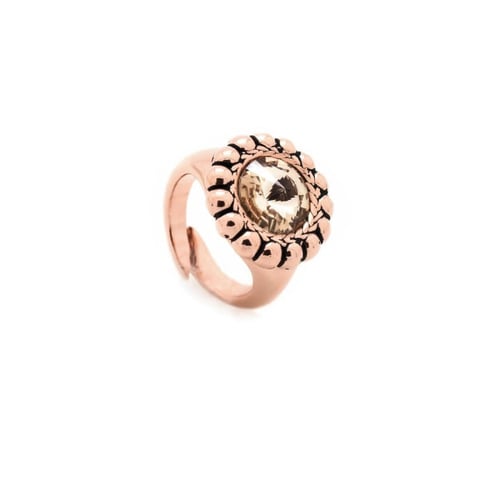 Etrusca round light silk ring in rose gold plating in gold plating