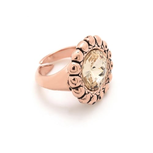 Etrusca round light silk ring in rose gold plating in gold plating