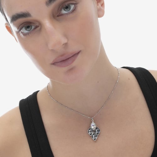 Classic rhombus silver night necklace in silver