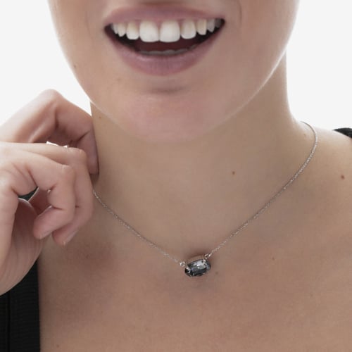 Celina oval silver night necklace in silver