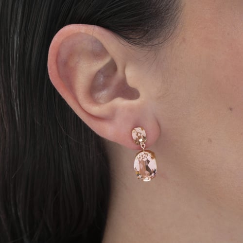 Celina oval vintage rose earrings in rose gold plating in gold plating