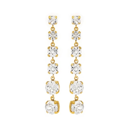 Celina round crystal earrings in gold plating