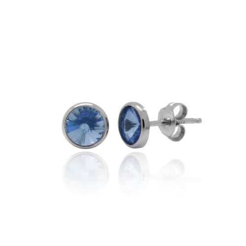 Basic XS crystal light sapphire earrings in silver