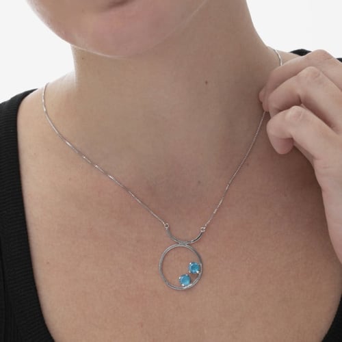 Celina azure blue necklace in silver