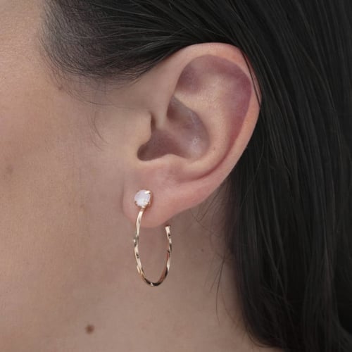 Maia powder rose earrings in rose gold plating