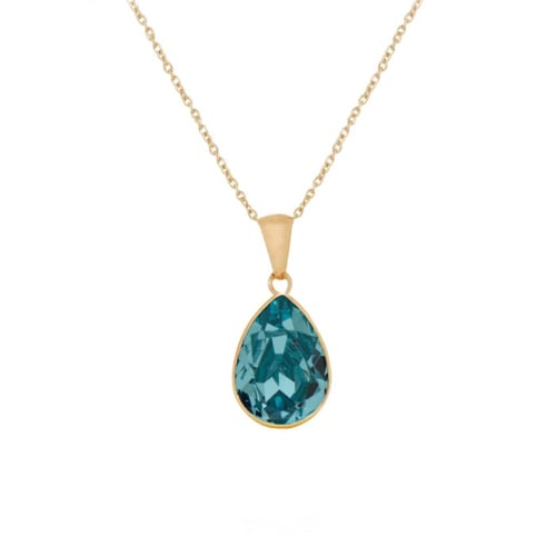 Essential light turquoise necklace in gold plating