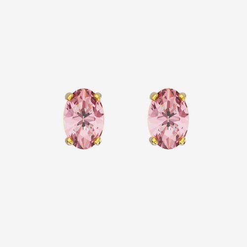 Gemma gold-plated stud earrings with pink in combination shape
