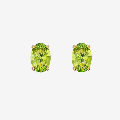 Gemma gold-plated stud earrings with green in combination shape