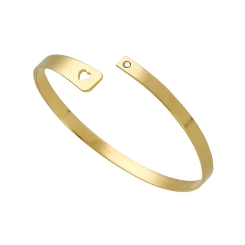 Sincerely gold-plated heart shape rod bracelet
