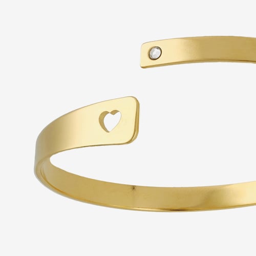 Sincerely gold-plated heart shape rod bracelet