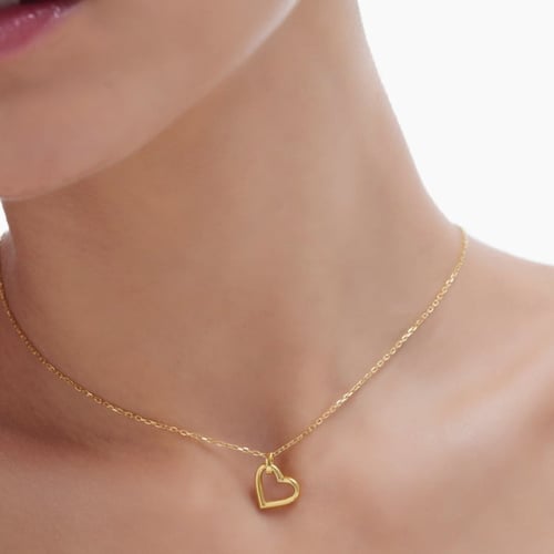 Sincerely gold-plated necklace with heart silhouette