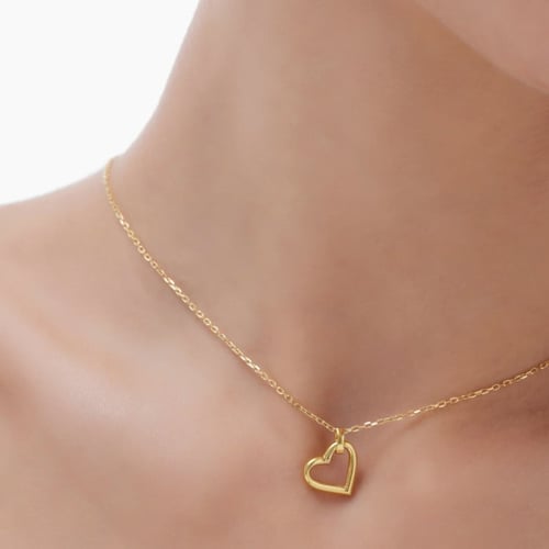 Sincerely gold-plated necklace with heart silhouette