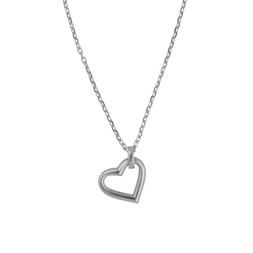 Sincerely rhodium-plated necklace with heart silhouette