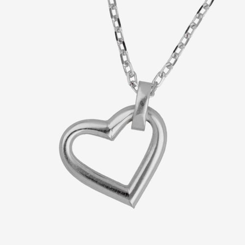 Sincerely rhodium-plated necklace with heart silhouette