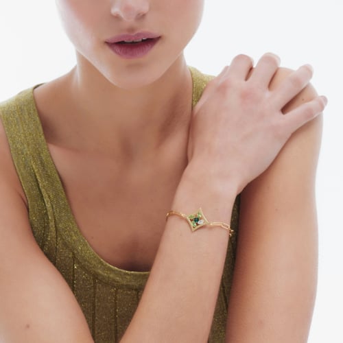 Paris gold-plated Emerald rhommbus shape bracelet