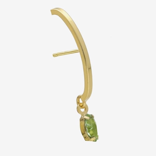 Paris gold-plated Emerald maquise shape lobe cuff earrings