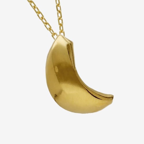Tokyo gold-plated moon shape necklace