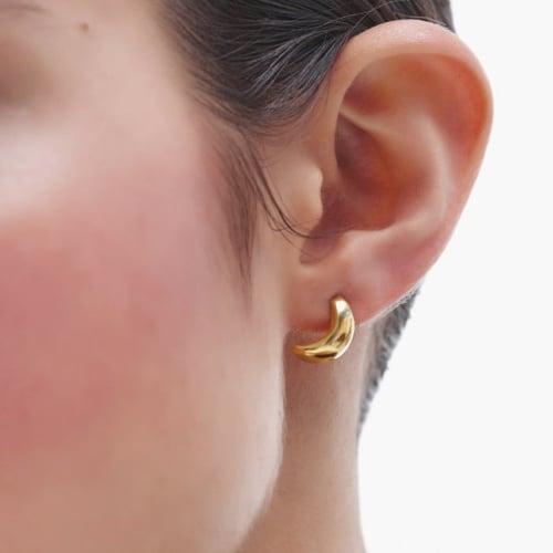 Tokyo gold-plated moon shape earrings