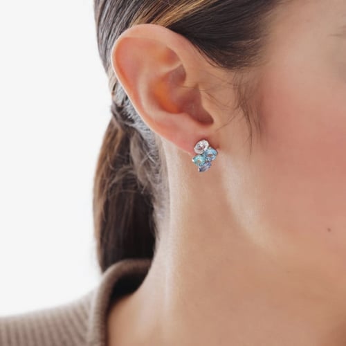 Lisbon rhodium-plated multicolor in blue tones earrings