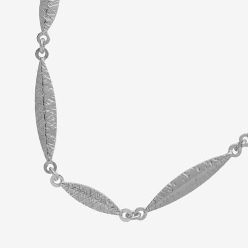 Lisbon rhodium-plated 4 leafs shape necklace