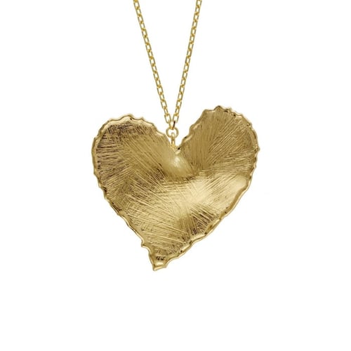 New York gold-plated satin-finish heart shape necklace