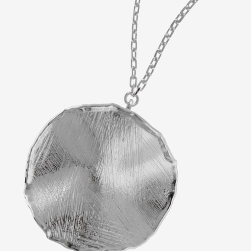 New York rhodium-plated satin-finish circle shape necklace