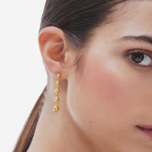 Copenhagen gold-plated sphere shape long earrings