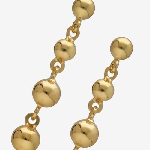 Copenhagen gold-plated sphere shape long earrings