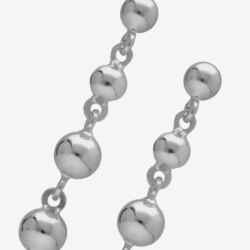 Copenhagen rhodium-plated sphere shape long earrings
