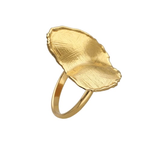 New York gold-plated satin-finish oval shape ring