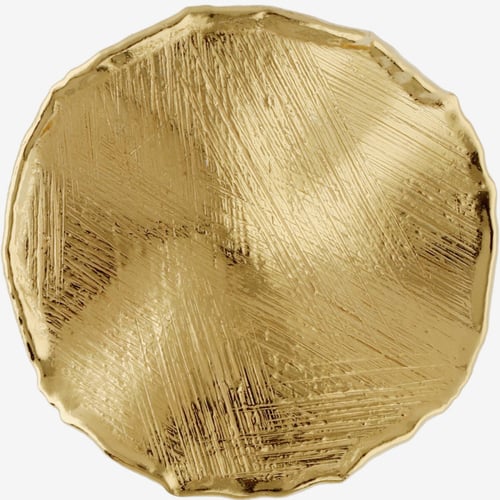 Pendientes círculo textura satinada bañados en oro en oro