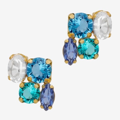 Lisbon gold-plated multicolor in blue tones earrings